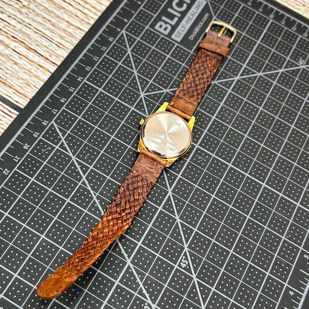 Vintage 1997 Disney World 25th‎ Anniversary Watch Kodak Braided Leather Strap